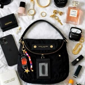 Marc Jacobs Preppy Nylon Mini Messenger | Reworked Black Crossbody Custom Charms